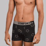 COMFORTON Bold Star Printed Boxer Brief With Exposed Waist Band CP01