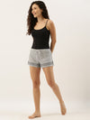 Slumber Jill Embroidered Women Grey Melange Shorts