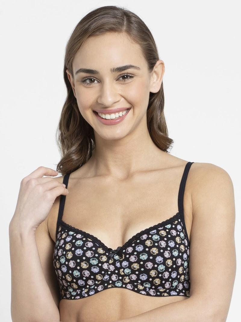 Buy Jockey 1723Peach Padded T-Shirt Bra With Adjustable Straps for